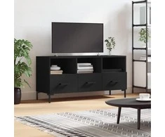 TV staliukas Televizoriaus spintelė, juoda, 102x36x50cm, apdirbta mediena