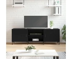 TV staliukas Televizoriaus spintelė, juoda, 150x30x50cm, apdirbta mediena