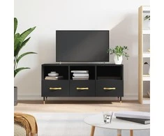 TV staliukas Televizoriaus spintelė, juoda, 102x36x50cm, apdirbta mediena