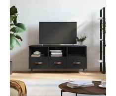 TV staliukas Televizoriaus spintelė, juoda, 102x36x50cm, apdirbta mediena