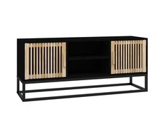 TV staliukas Televizoriaus spintelė, juoda, 105x30x45cm, mediena ir geležis