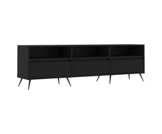 TV staliukas Televizoriaus spintelė, juoda, 150x30x44,5cm, apdirbta mediena