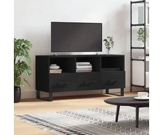 TV staliukas Televizoriaus spintelė, juoda, 102x36x50cm, apdirbta mediena