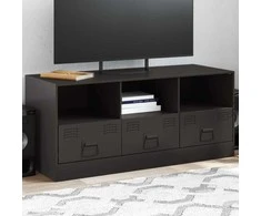 TV staliukas Televizoriaus spintelė, juodos spalvos, 99x39x44cm, plienas