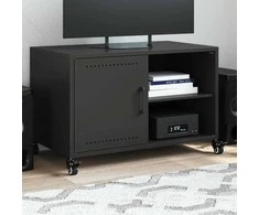 TV staliukas Televizoriaus spintelė, juodos spalvos, 68x39x43,5cm, plienas