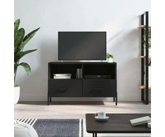 TV staliukas Televizoriaus spintelė, juodos spalvos, 80x36x50cm, mediena