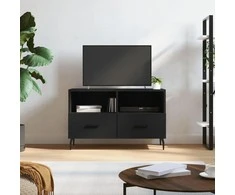TV staliukas Televizoriaus spintelė, juodos spalvos, 80x36x50cm, mediena