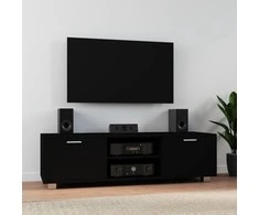 TV staliukas Televizoriaus spintelė, juodos spalvos, 140x40,5x35cm, mediena