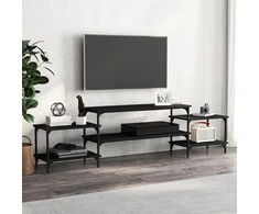 TV staliukas Televizoriaus spintelė, juodos spalvos, 197x35x52cm, mediena
