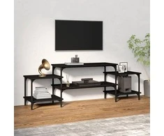 TV staliukas Televizoriaus spintelė, juodos spalvos, 157x35x52cm, mediena