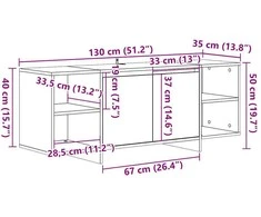 TV staliukas Televizoriaus spintelė, medienos, 130x35x50cm, apdirbta mediena