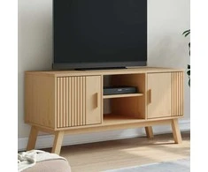TV staliukas Televizoriaus spintelė OLDEN, ruda, 114x43x57cm, pušies masyvas