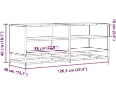 TV staliukas Televizoriaus spintelė, pilka, 120,5x40x46cm, mediena/metalas
