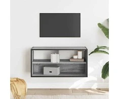 TV staliukas Televizoriaus spintelė, pilka, 80x31x39,5cm, mediena ir metalas