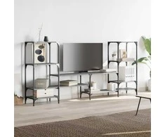 TV staliukas Televizoriaus spintelė, pilka ąžuolo, 206,5x28,5x95cm, mediena