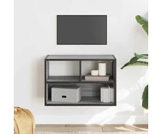 TV staliukas Televizoriaus spintelė, pilka, 60x31x39,5cm, mediena ir metalas