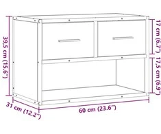 TV staliukas Televizoriaus spintelė, pilka, 60x31x39,5cm, mediena ir metalas
