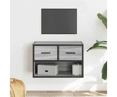 TV staliukas Televizoriaus spintelė, pilka, 60x31x39,5cm, mediena ir metalas