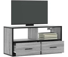 TV staliukas Televizoriaus spintelė, pilka, 80x31x39,5cm, mediena ir metalas