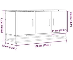 TV staliukas Televizoriaus spintelė, pilka, 100x35x50cm, mediena ir metalas
