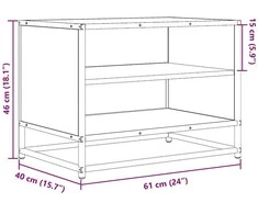 TV staliukas Televizoriaus spintelė, pilka, 61x40x46cm, mediena ir metalas