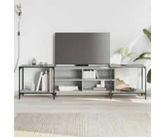 TV staliukas Televizoriaus spintelė, pilka ąžuolo, 203x37x50cm, mediena