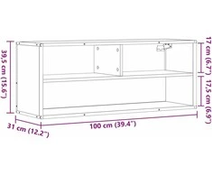 TV staliukas Televizoriaus spintelė, pilka, 100x31x39,5cm, mediena/metalas