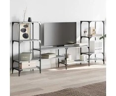 TV staliukas Televizoriaus spintelė, pilka ąžuolo, 206,5x28,5x95cm, mediena