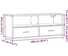 TV staliukas Televizoriaus spintelė, pilka, 100x31x39,5cm, mediena/metalas