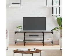TV staliukas Televizoriaus spintelė, pilka, 121x35x45cm, mediena ir geležis