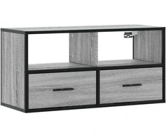 TV staliukas Televizoriaus spintelė, pilka, 80x31x39,5cm, mediena ir metalas