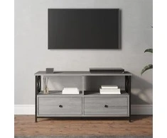 TV staliukas Televizoriaus spintelė, pilka, 90x33x45cm, mediena ir geležis