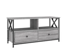 TV staliukas Televizoriaus spintelė, pilka, 90x33x45cm, mediena ir geležis