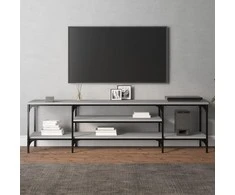 TV staliukas Televizoriaus spintelė, pilka, 161x35x45cm, mediena ir geležis