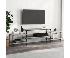 TV staliukas Televizoriaus spintelė, pilka ąžuolo, 197x35x52cm, mediena