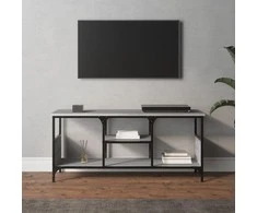 TV staliukas Televizoriaus spintelė, pilka, 100x35x45cm, mediena ir geležis