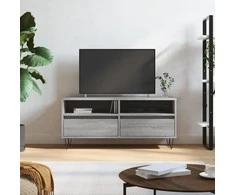 TV staliukas Televizoriaus spintelė, pilka ąžuolo, 100x34,5x44,5cm, mediena