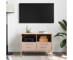 TV staliukas Televizoriaus spintelė, rožinės spalvos, 68x39x50,5cm, plienas