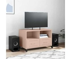 TV staliukas Televizoriaus spintelė, rožinės spalvos, 68x39x43,5cm, plienas