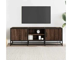 TV staliukas Televizoriaus spintelė, ruda, 120x35x41cm, mediena ir metalas