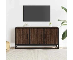 TV staliukas Televizoriaus spintelė, ruda, 100x35x50cm, mediena ir metalas