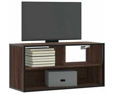 TV staliukas Televizoriaus spintelė, ruda, 80x31x39,5cm, mediena/metalas