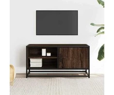 TV staliukas Televizoriaus spintelė, ruda, 80x34,5x40cm, mediena ir metalas