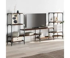 TV staliukas Televizoriaus spintelė, ruda ąžuolo, 206,5x28,5x95cm, mediena