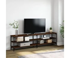 TV staliukas Televizoriaus spintelė, ruda, 180x30x50cm, mediena ir metalas