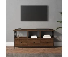 TV staliukas Televizoriaus spintelė, ruda, 102x33x45cm, mediena ir geležis