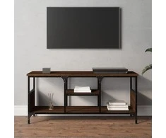 TV staliukas Televizoriaus spintelė, ruda, 100x35x45cm, mediena ir geležis