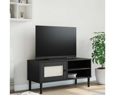 TV staliukas Televizoriaus spintelė SENJA, juoda, 106x40x49cm, pušis