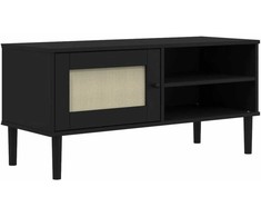 TV staliukas Televizoriaus spintelė SENJA, juoda, 106x40x49cm, pušis