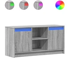 TV staliukas Televizoriaus spintelė su LED, pilka, 100x34x50cm, mediena